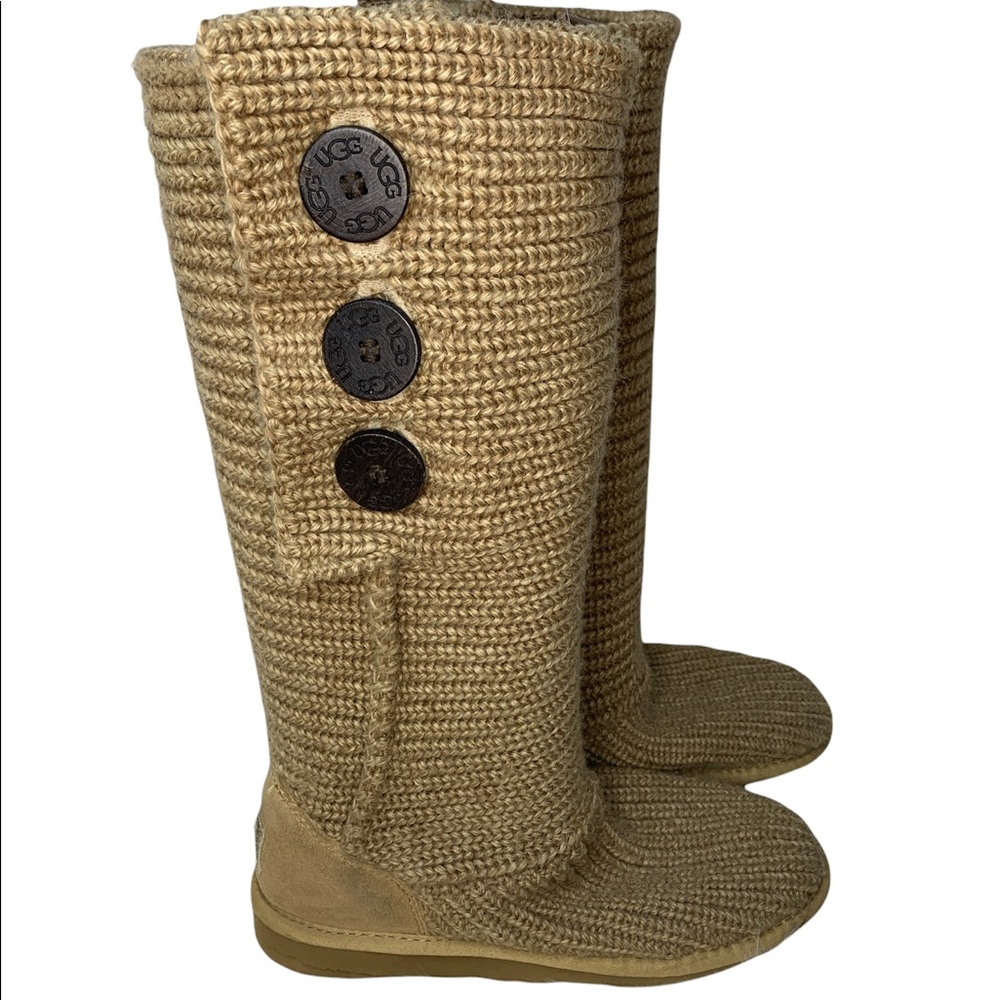 UGG Australia Classic Cardy Knit Convertible oatmeal boots sz 8
